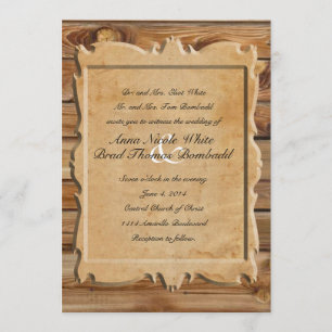 Parchment Wood Rustic Country Wedding Invitation