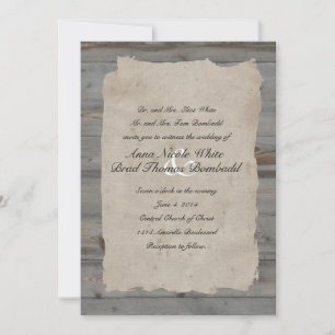 Parchment Wood Rustic Country Wedding Invitation