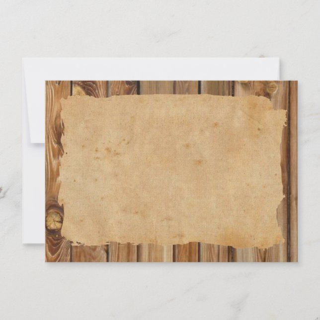 Parchment Wood Rustic Personalised Thank You Card (Front)