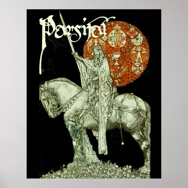 PARCIFAL IN QUEST OF HOLY GRAIL Black White Red Poster (Front)