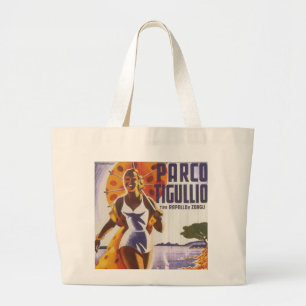 Parco Tigullio Italian Travel Poster Large Tote Bag