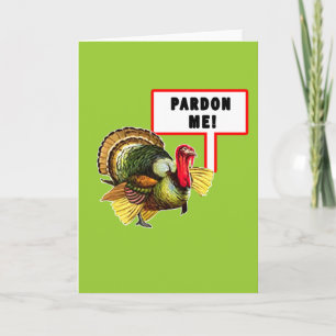 Pardon Me Funny Turkey Day Design Holiday Card