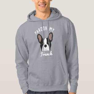 Pardon my French Black & White Frenchie Hoodie