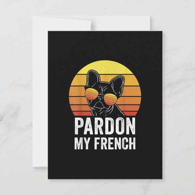 Pardon My French Dog Lover Gift Frenchie Bulldog Thank You Card (Front)