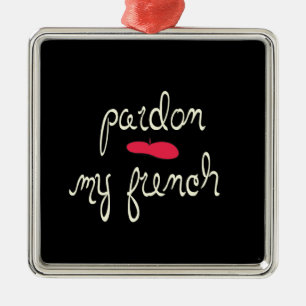 Pardon My French with Beret Metal Tree Decoration