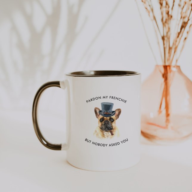 Pardon my Frenchie Cute Watercolor French Bulldog Mug (Creator Uploaded)