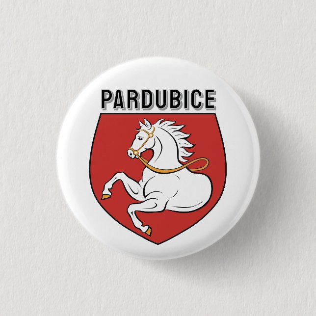Pardubice coat of arms, Czech Republic 3 Cm Round Badge (Front)