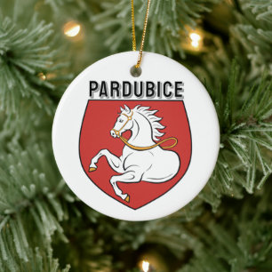 Pardubice coat of arms, Czech Republic Ceramic Tree Decoration