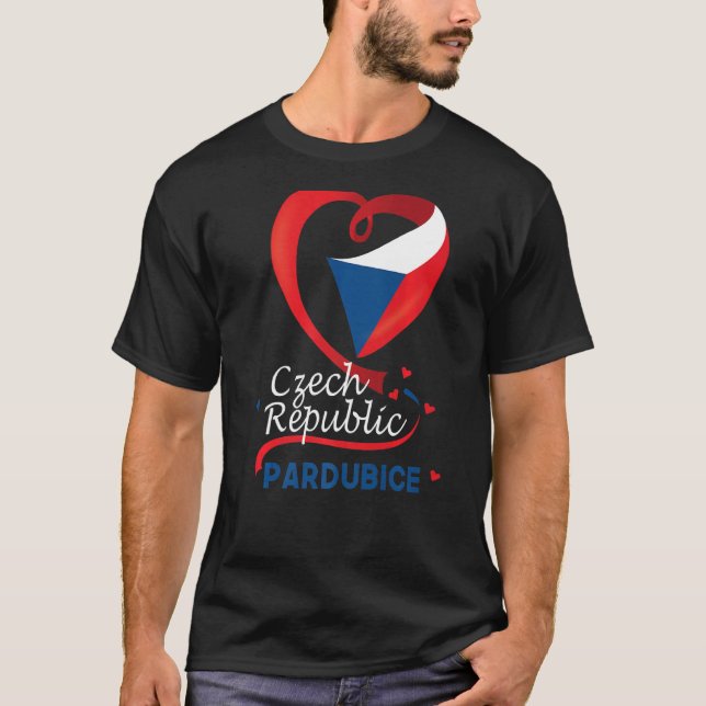 Pardubice Czech Republic Heart Flag Lion Coat Of A T-Shirt (Front)
