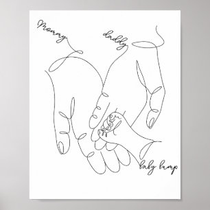 Parent and baby holding hands poster