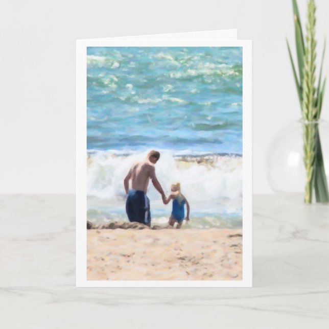 Parent and child at the beach card (Front)