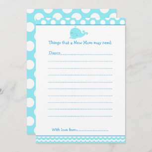 Parent & Baby Whale Advice List for New Moms Invitation