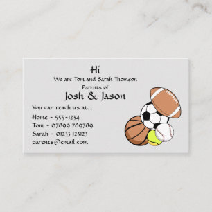 Parent Contact Business Card