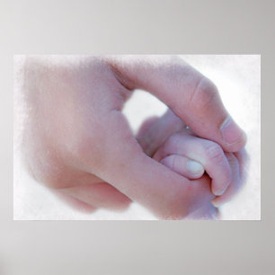 Parent Holding Baby's Hand Poster