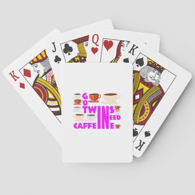 parent of twins need caffeine playing cards (Back)