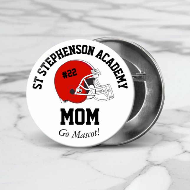 Parent Pride Senior Night Football Red Helmet 10 Cm Round Badge (Creator Uploaded)