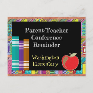 Parent Teacher Conference Chalkboard Postcard