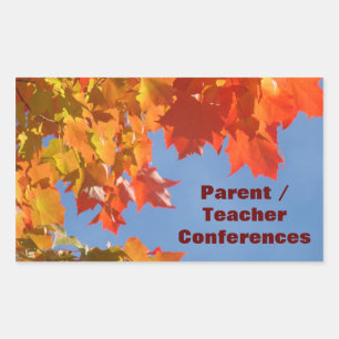 Parent Teacher Conference stickers Bright Leaves