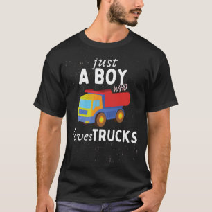 Parent Tell Cheer Just A Boy Who Loves Truck kids  T-Shirt