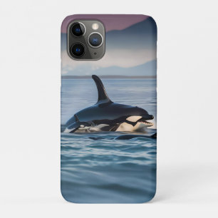 Parental Bliss: Mommy And Baby Orcas In The Ocean, iPhone 11 Pro Case