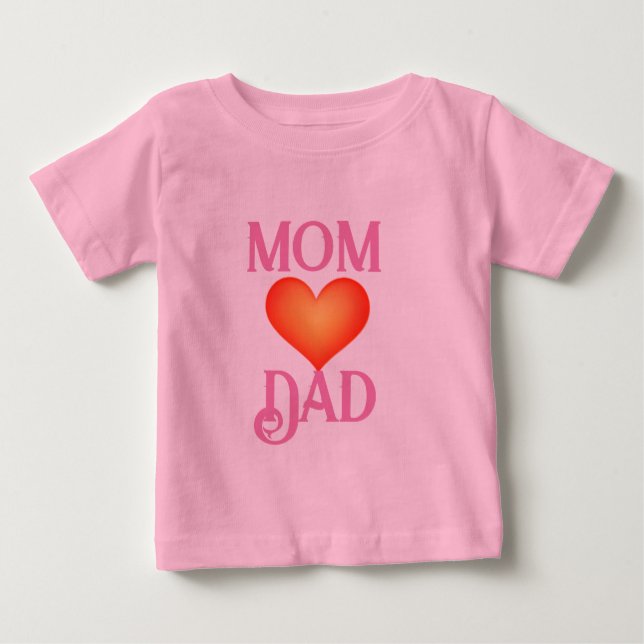 Parental Harmony: Mum Love Dad Tee Design" (Front)