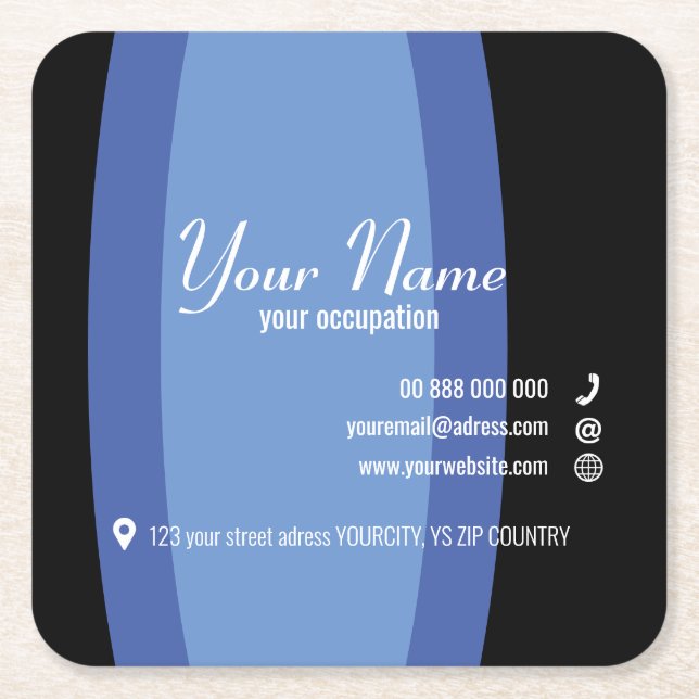 PARENTHESE Collection Business Card Paper Coaster (Front)
