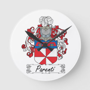 Parenti Family Crest Round Clock