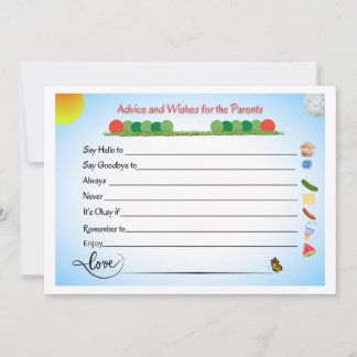 Parenting Advice Card for Baby Shower, Caterpillar