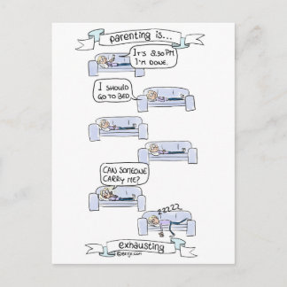 Parenting is... exhausting postcard