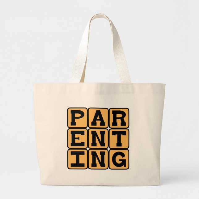 Parenting, Mum or Dad Large Tote Bag (Front)