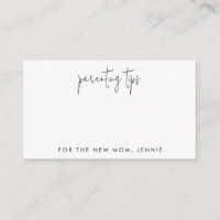 Parenting Tip Jar Cards, Black and White Cards