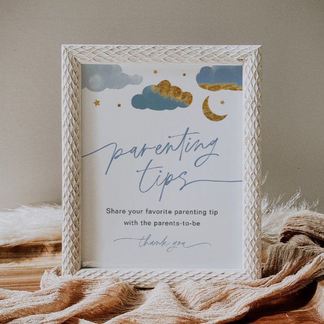 Parenting Tips Sign Twinkle Star Baby Shower Boy (Creator Uploaded)