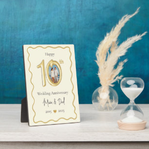 Parents 10th Wedding Anniversary Photo Plaque