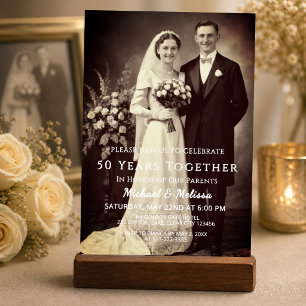 Parents 50 Years Together Photo Invitation