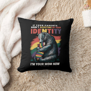 Parents Accepting Im Your Mum Now Bear Hug LGBTQ  Cushion