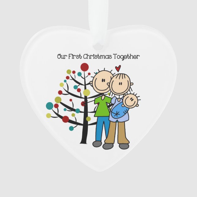 Parents Baby Boy 1st Christmas Together Ornament (Front)