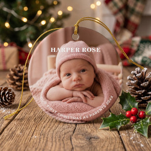 Parents First Christmas Newborn Photo Ceramic Tree Decoration