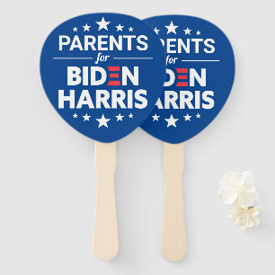 Parents for Biden Harris Custom Text Blue Hand Fan