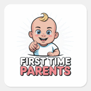 Parents for the first time square sticker