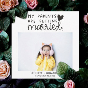 Parents getting married child photo save the date  announcement