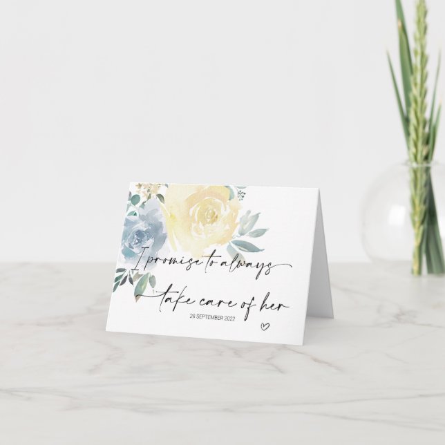 Parents In Law Gift Groom Gift Care of Her Wedding Card (Front)