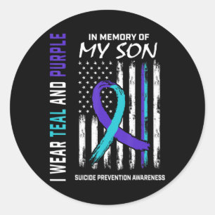 Parents In Memory Of Son Suicide Awareness Prevent Classic Round Sticker