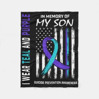 Parents In Memory Of Son Suicide Awareness Prevent Fleece Blanket