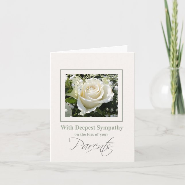 Parents loss Rose sympathy Card (Front)