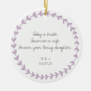 Parents Mother Father of the Bride Thank You Gift Ceramic Tree Decoration