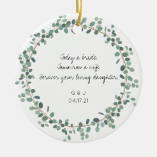 Parents Mother Father of the Bride Thank You Gift Ceramic Tree Decoration