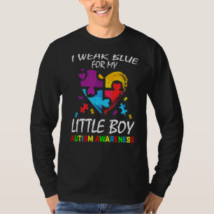 Parents Mum Dad Blue For My Little Boy Son Autism T-Shirt