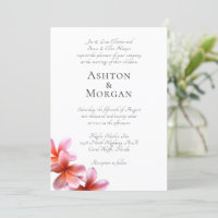 Parents Names Pink Frangipani Wedding