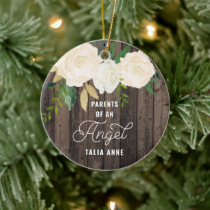 Parents Of An Angel Personalised Infant Loss  Ceramic Tree Decoration