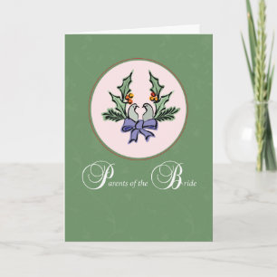 Parents of Bride, Christmas Turtle Doves Holiday Card